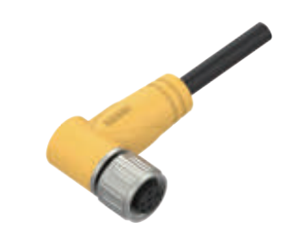 M12-弯角孔头-预铸式连接器-防震止退-4+5PIN