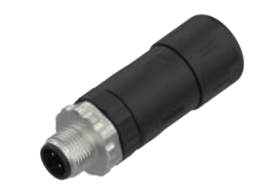 M12-针头-现场可接线式连接器-塑料外壳金属螺母-双出线口-4+5PIN