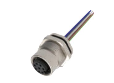 M12-孔头-法兰连接器-后安装-散线式-3+4+4.5+5PIN