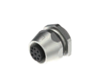 M12-孔头-法兰连接器-前安装-PCB焊接式-3+4+5+8PIN