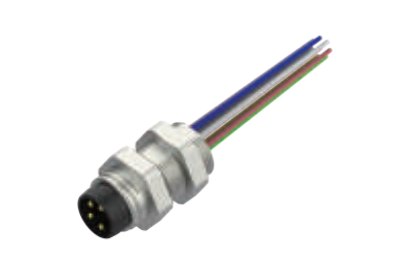 M8-针头-法兰式连接器-前安装-散线式-3+4+5+6+8PIN