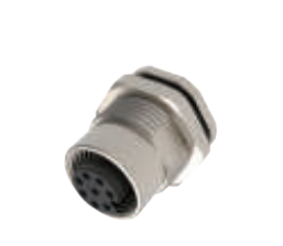 M12-孔头-法兰连接器-后安装-PCB焊接式-3+4+5+8PIN