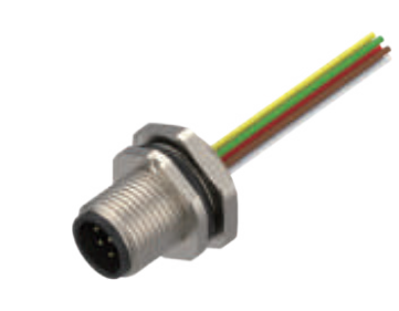 M12-针头-法兰连接器-前安装-散线式-3+4+4.5+5PIN