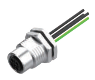 M12-孔头-法兰连接器-后安装-散线式-PG9锁紧螺纹-4+5PIN