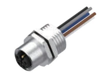 M12-孔头-法兰连接器-前安装-散线式-PG9锁紧螺纹-4+5PIN