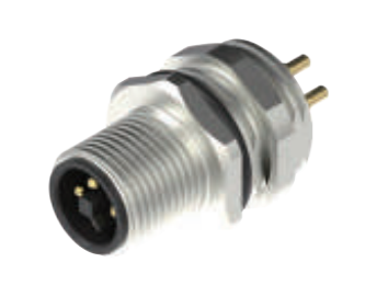 M12-针头-法兰连接器-前安装-PCB焊接式-PG9锁紧螺纹-4+5PIN